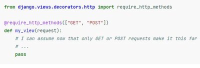 Разрешить только определенные HTTP запросы при помощи require_http_methods в Django
